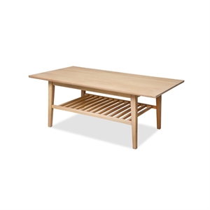 Palermo sofabord INKL. tremmehylde - Massiv eg hvidolie - 2 størrelser